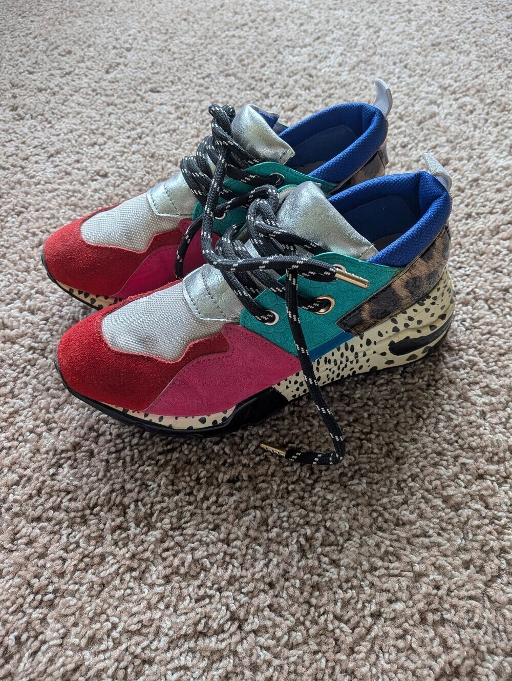 Steve Madden Leopard Print Multi Color Cliff Sneakers Size 6